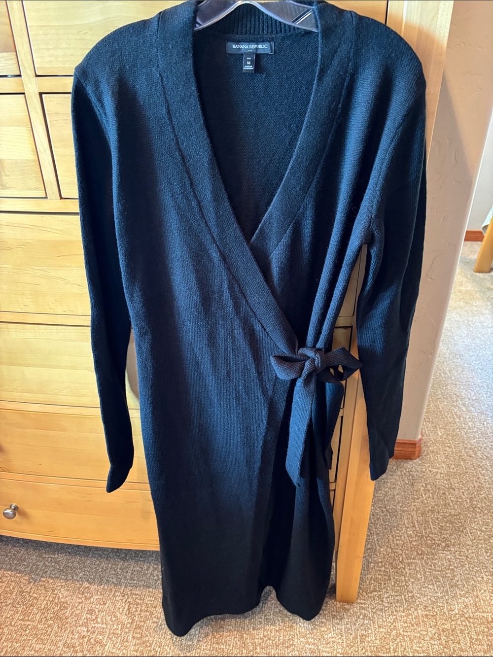 Banana Republic Black Wrap Knit Dress